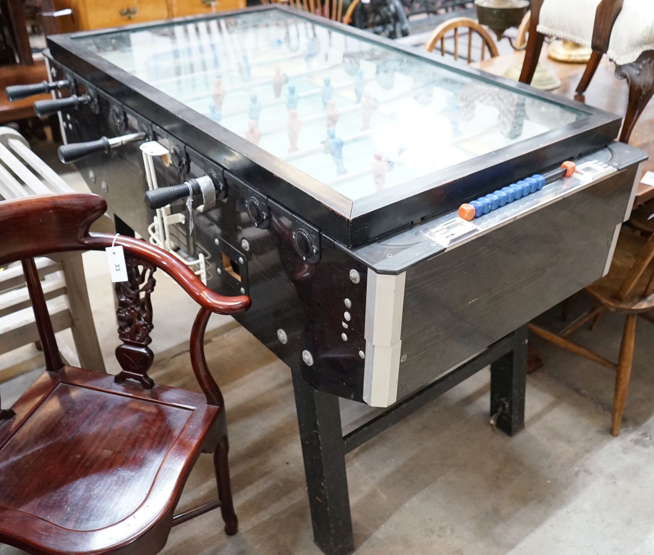 An Italian 'Fabi-Torino' football table, length 76cm, depth 144cm, height 95cm